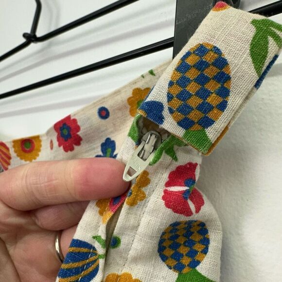 Vintage Small All Over Print Floral Pineapple Maximalist Lightweight A-line Skir - Picture 5 of 9